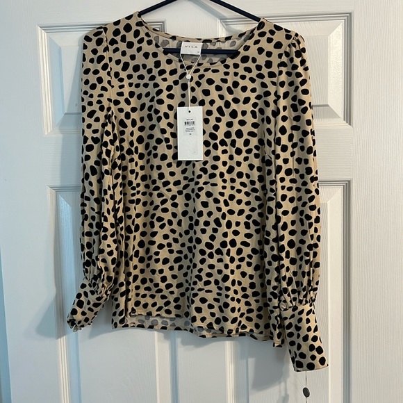 VILA Tops - 34 - Villa - Sandshell -Vinish L/S Top/PB